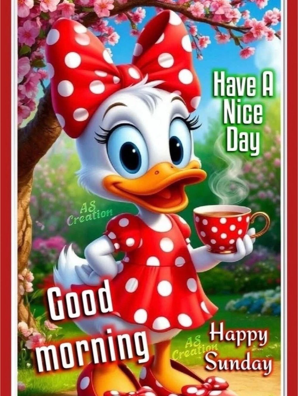 Daisy Duck Good Morning Poster Red